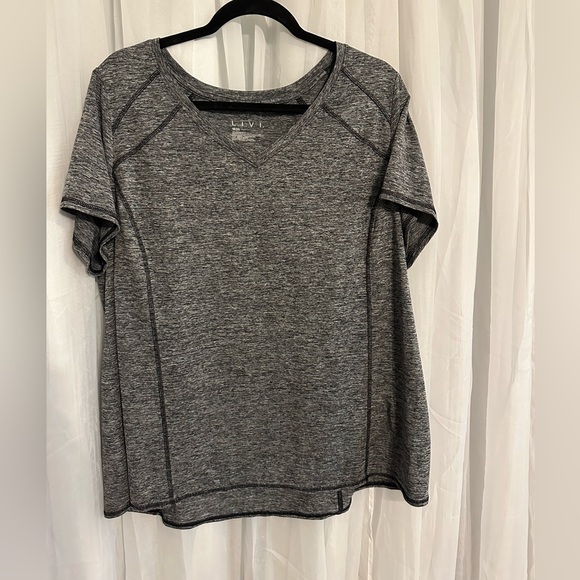 Livi’s Women's Gray Performance Crew Neck Dri Fit Top - Picture 3 of 7